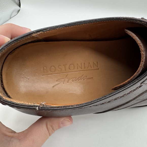 Bostonian Strada Size 9 M Brown Lace Up Dress Shoes Derby Leather Italy - Picture 6 of 12